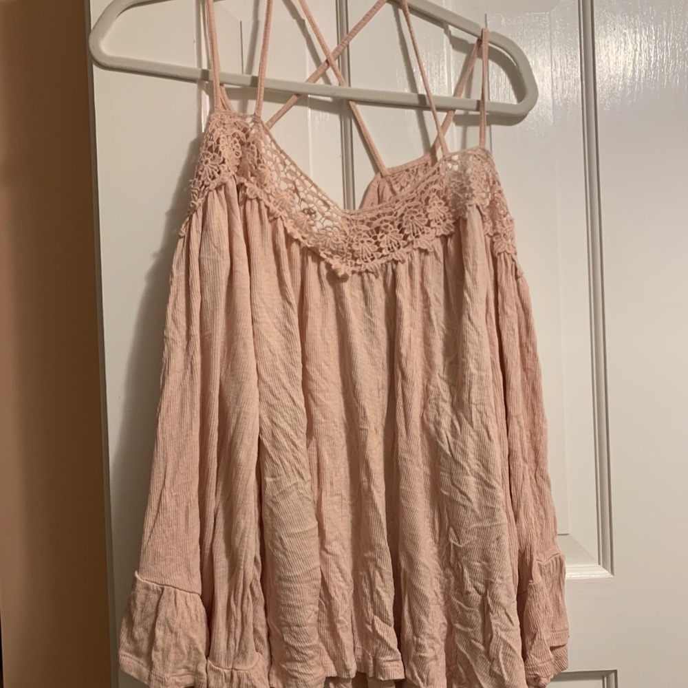 NWOT! Pink Cold Shoulder Longsleeved Blouse